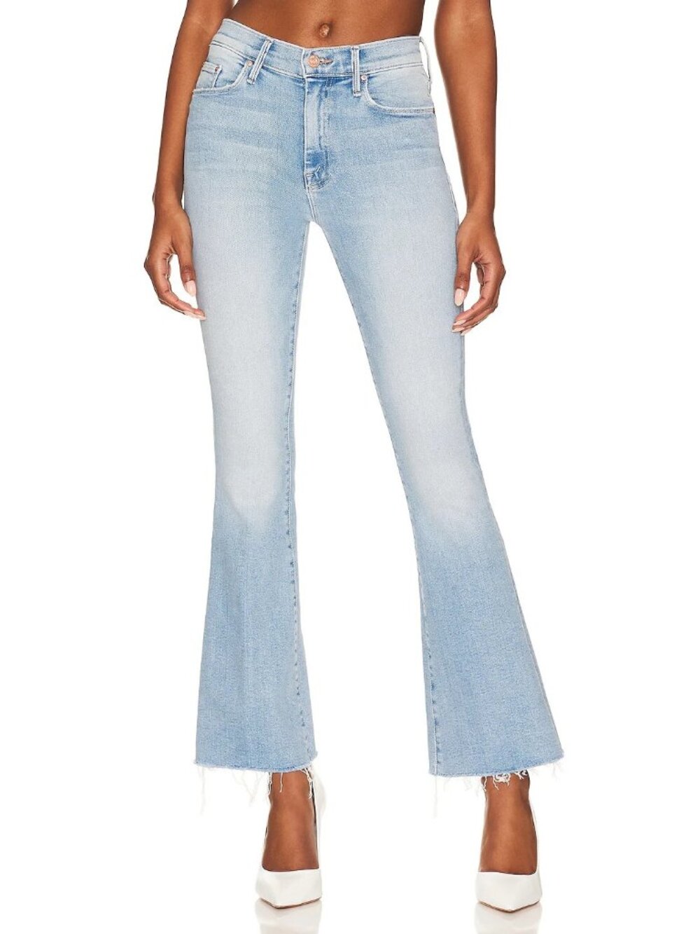 NWT Mother The Weekender Fray in California Cruiser Stretch Flare Jeans 30
